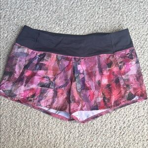 Lululemon Speed Up Shorts Pink Multi Size 8